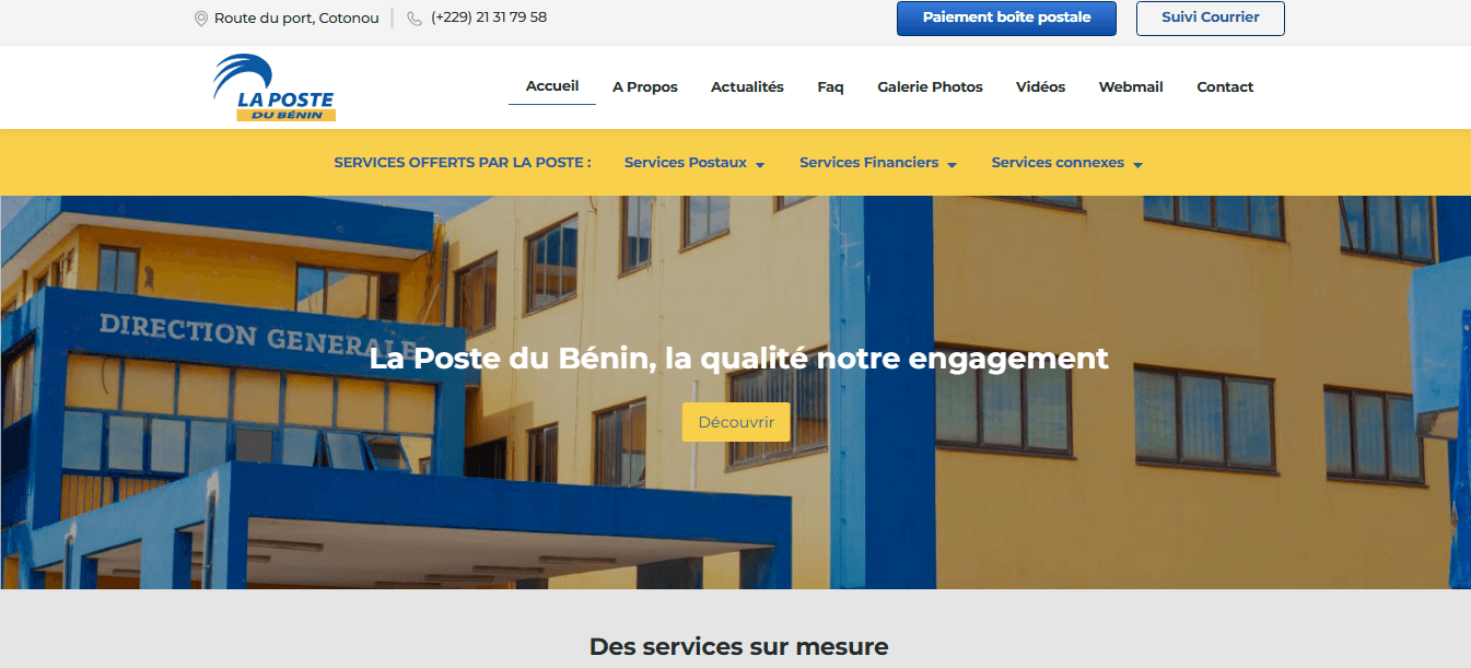 La Poste du Bénin - Suivi de Colis